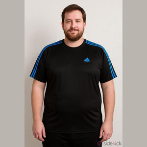 Adidas Men's Black Blue XL Performance Tee